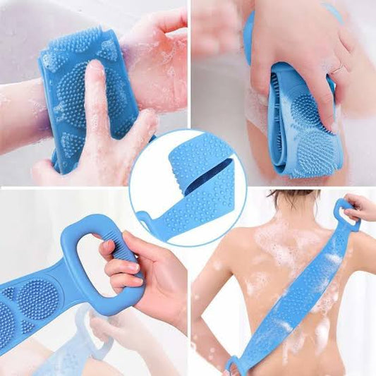 1 Pce / Silicone Body Scrubber Bath Brush Shower Exfoliating Brush Belt /