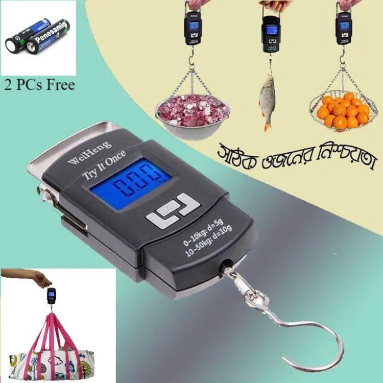 Imported Portable Scale Electronic Digital Hanging Fishing Scale Luggage Bag Pocket Scale Kitchen Scale Digital Weight Weighing Machine Digital Mini Small Scale Weight Machine Mini Pockets Handheld Scales 50kg Maximum