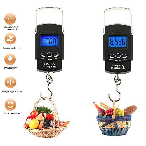 Imported Portable Scale Electronic Digital Hanging Fishing Scale Luggage Bag Pocket Scale Kitchen Scale Digital Weight Weighing Machine Digital Mini Small Scale Weight Machine Mini Pockets Handheld Scales 50kg Maximum