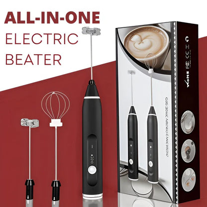 Rechargeable 2 in 1 Electric Coffee Beater Milk Frother Egg Whisk USB Mixer for Kitchen Use