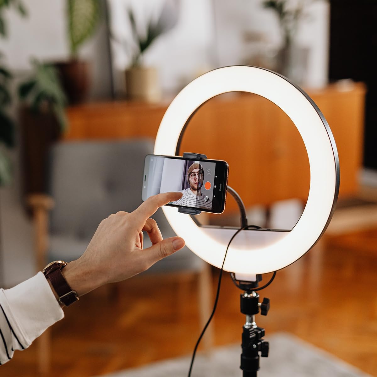 26cm Ring Light With Mobile Holder With 7Feet Tripod Stand in Different Mode Light