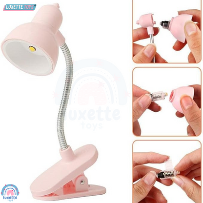 1Pc Mini LED Clamp Reading Lamp Night Lights Read Bedside For Bedroom Study Clip Design Home Portable Book Clip Lamp