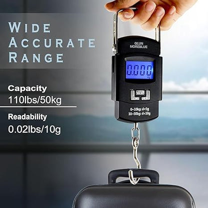 Imported Portable Scale Electronic Digital Hanging Fishing Scale Luggage Bag Pocket Scale Kitchen Scale Digital Weight Weighing Machine Digital Mini Small Scale Weight Machine Mini Pockets Handheld Scales 50kg Maximum