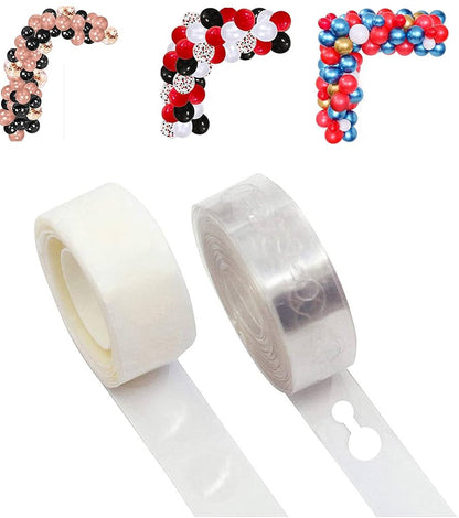 Balloon Arch Garland Decorating Strip & Dot Glue Tape – Pack of 2 Reusable Balloon Tools