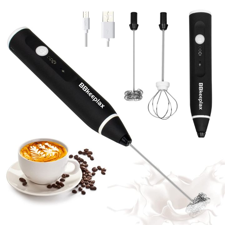 Rechargeable 2 in 1 Electric Coffee Beater Milk Frother Egg Whisk USB Mixer for Kitchen Use
