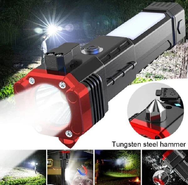 Hammer Torch Multifunction 8-in-1 Portable LED Flashlight - Free Delivery
