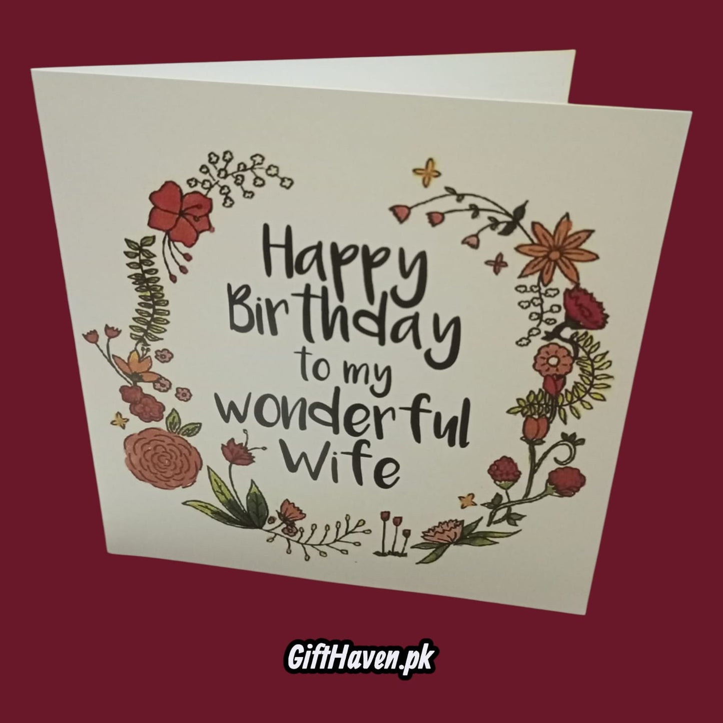 Happy Birthday To My Wonder Ful Wife,,Greeting Card