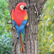 Pack of 1 Wall Hanging Decorations Realistic Parrots | Any One Random Color / SIZE 14 INCH