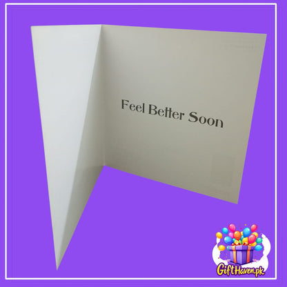 Get Well Soon Floral Design Greeting Card