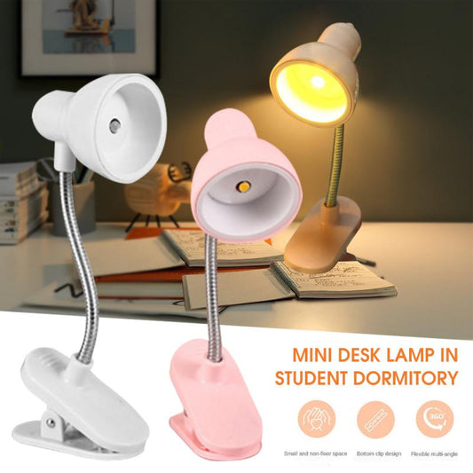 1Pc Mini LED Clamp Reading Lamp Night Lights Read Bedside For Bedroom Study Clip Design Home Portable Book Clip Lamp