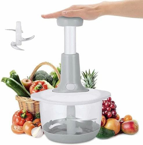 2liters / Chopper Double Blade Hand Push Chopper, Meat mincer,Fruits and Vegetable grinder / 2liters