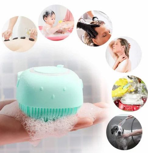 1 Pce / Silicone Body Scrubbers Brush for Use in Shower, Silicone Massage Exfoliating Bath Brush With Soap Dispenser, Deep Cleaning, Reusable Loofa for Women Kids