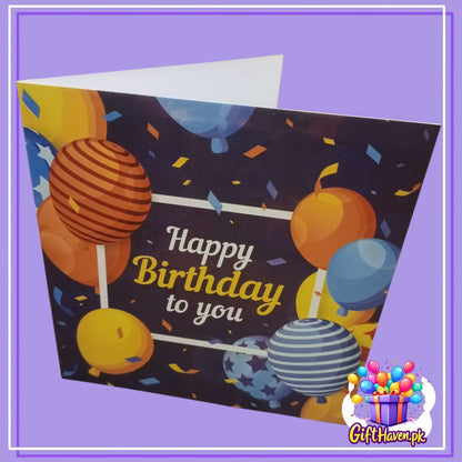 Happy Birthday Multi Color Balloon Design Greeting Card