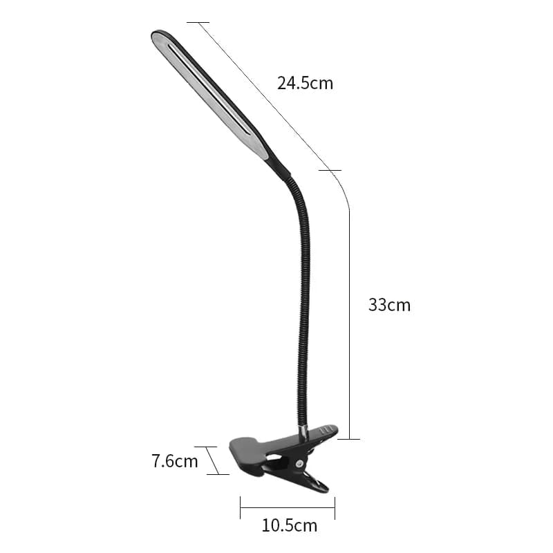 Flexible LED Clip-On Desk Lamp with USB Power - Adjustable Arm, Portable Reading Light for Home