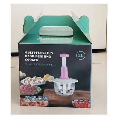 2liters / Chopper Double Blade Hand Push Chopper, Meat mincer,Fruits and Vegetable grinder / 2liters