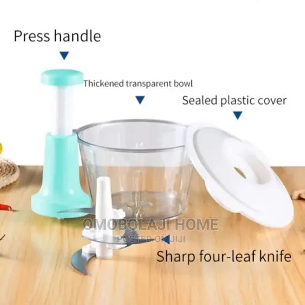 2liters / Chopper Double Blade Hand Push Chopper, Meat mincer,Fruits and Vegetable grinder / 2liters