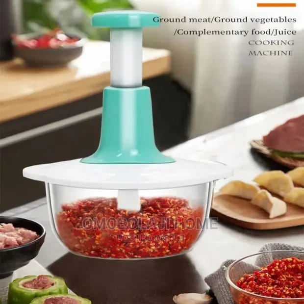2liters / Chopper Double Blade Hand Push Chopper, Meat mincer,Fruits and Vegetable grinder / 2liters