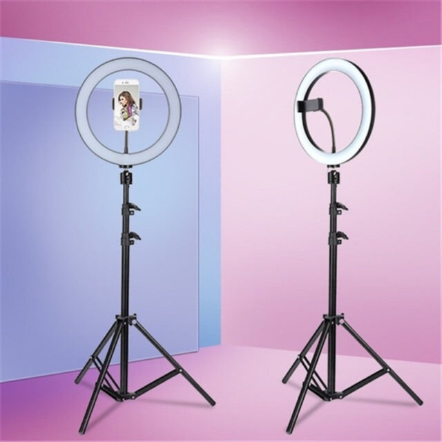 26cm Ring Light With Mobile Holder With 7Feet Tripod Stand in Different Mode Light