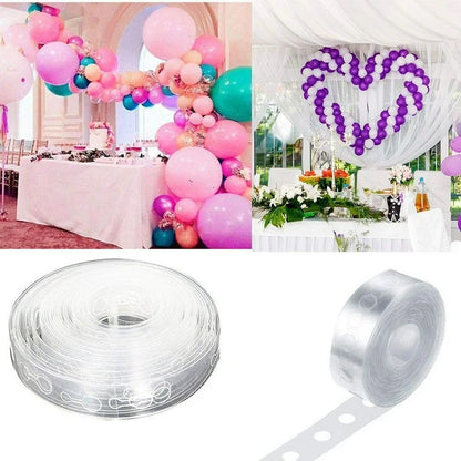 Balloon Arch Garland Decorating Strip & Dot Glue Tape – Pack of 2 Reusable Balloon Tools