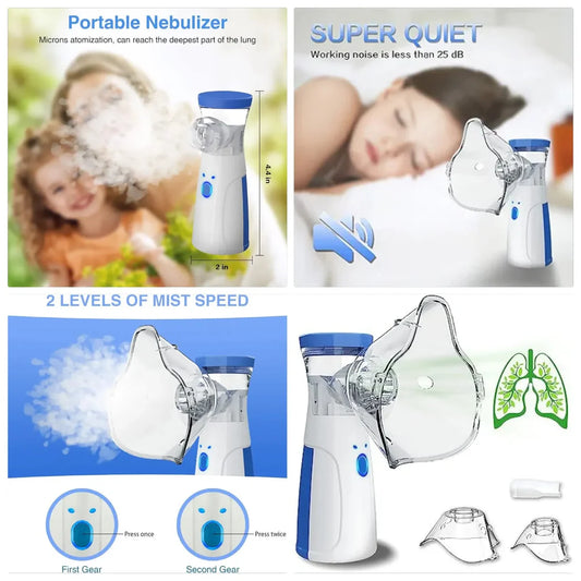 Portable Nebulizer for Asthma – Rechargeable Handheld Inhaler Machine for Kids & Adults