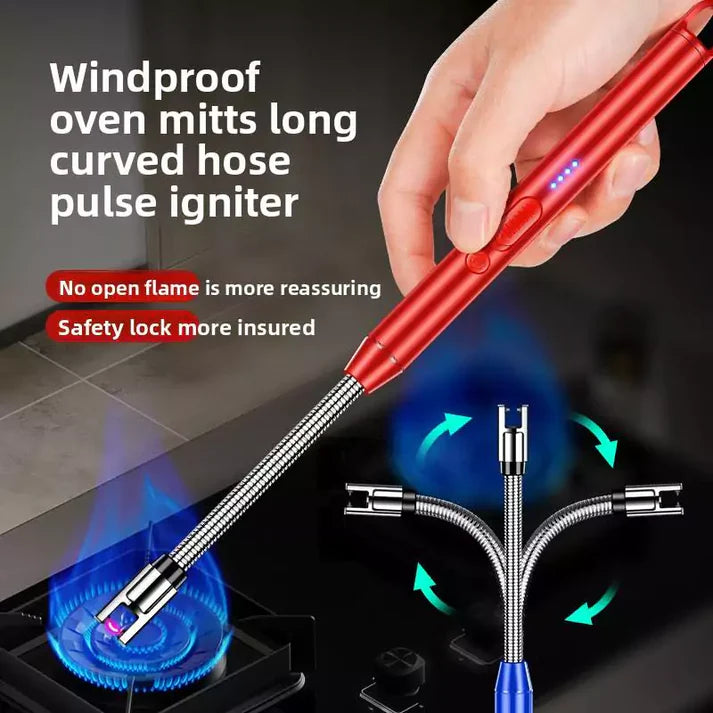 Electric Rechargeable Kitchen Lighter – Flameless, Windproof USB Arc Lighter for Gas Stove & Candles