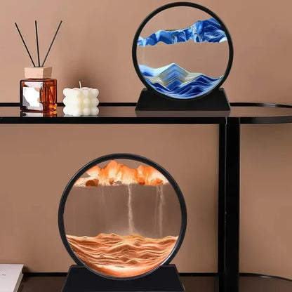 3D Moving Sand Art Lamp – Flowing Sand Painting Hourglass Sandscape Timer for Home & Office Décor