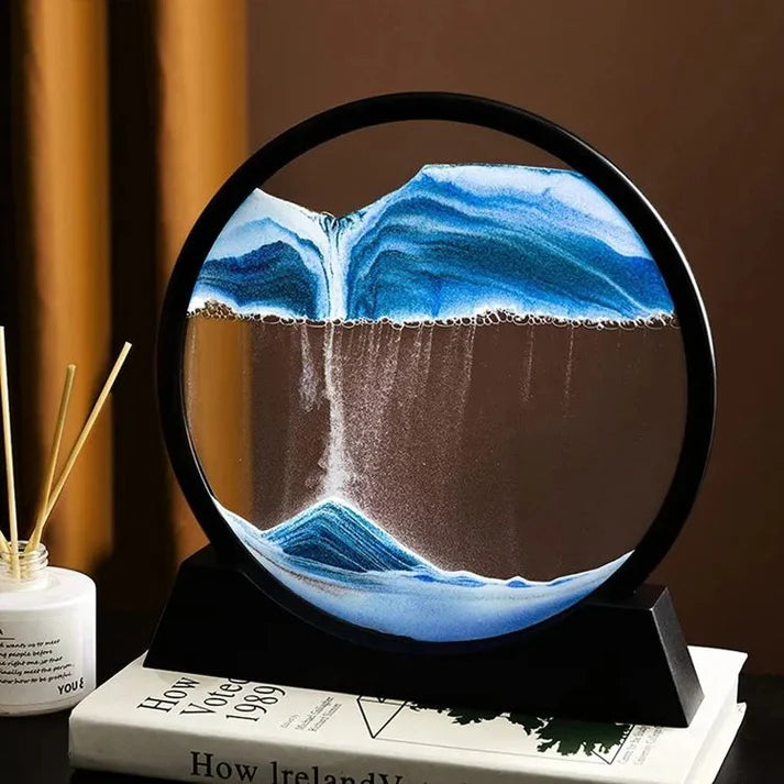 3D Moving Sand Art Lamp – Flowing Sand Painting Hourglass Sandscape Timer for Home & Office Décor
